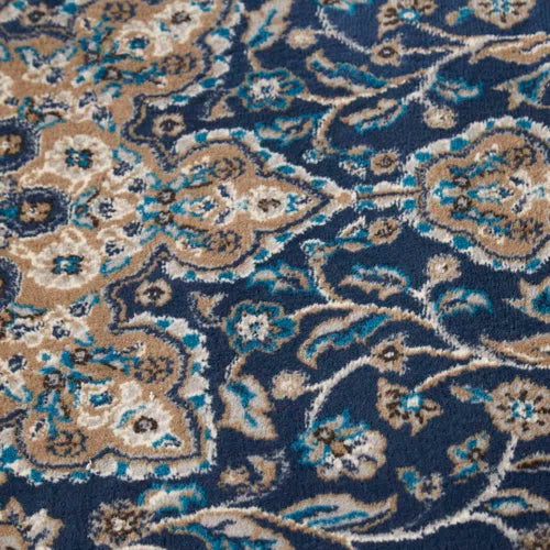 Mountview Oriental Area Rug in Navy/Ivory/Beige