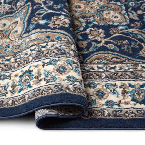 Mountview Oriental Area Rug in Navy/Ivory/Beige