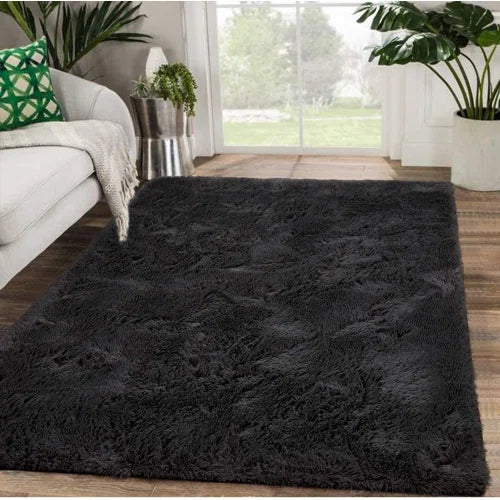 Antrese Shag Black Area Rug