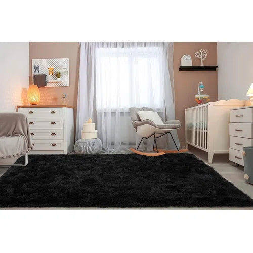 Antrese Shag Black Area Rug