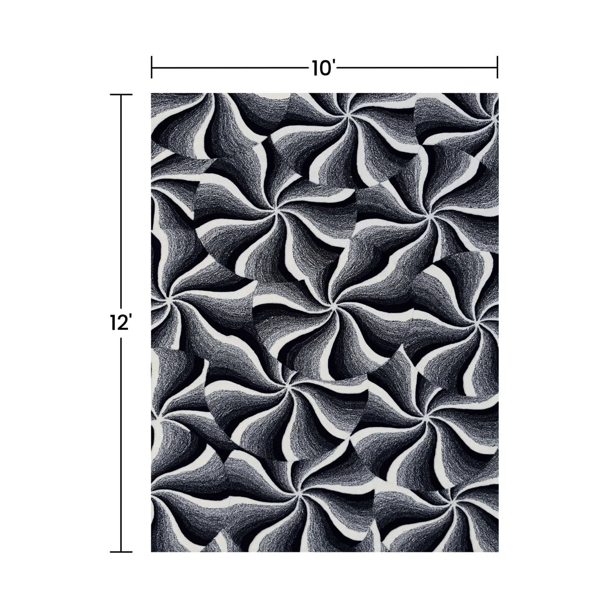 Spiral Form Hand Tufted Wool Bedroom Carpet Soft Durable Stain Resistant for Living Room or Office