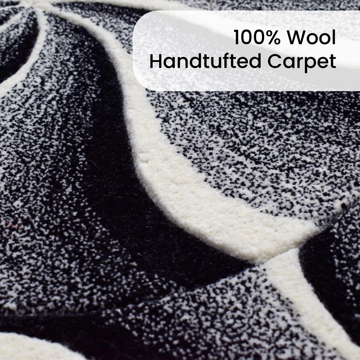 Spiral Form Hand Tufted Wool Bedroom Carpet Soft Durable Stain Resistant for Living Room or Office