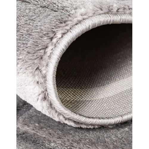 Glam Geometric Gray Silver Area Rug