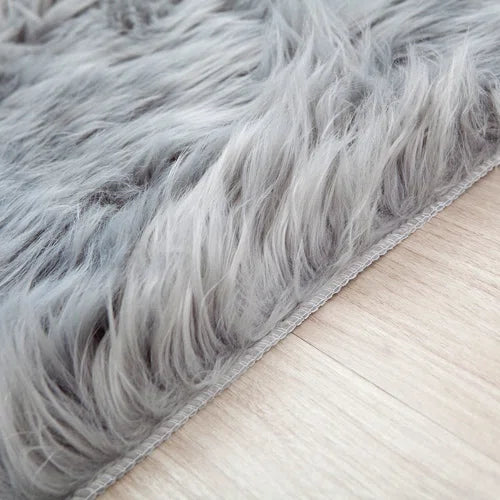 Luxury Faux Sheepskin Fur Area Rug Soft Fluffy Rugs, Shag Plush Carpet Faux Fur Rug For Bedroom Floor Sofa Living Room
