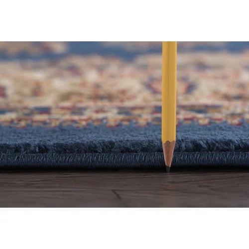 Clarence Oriental Navy Blue/Beige Area Rug
