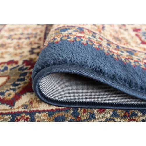 Clarence Oriental Navy Blue/Beige Area Rug