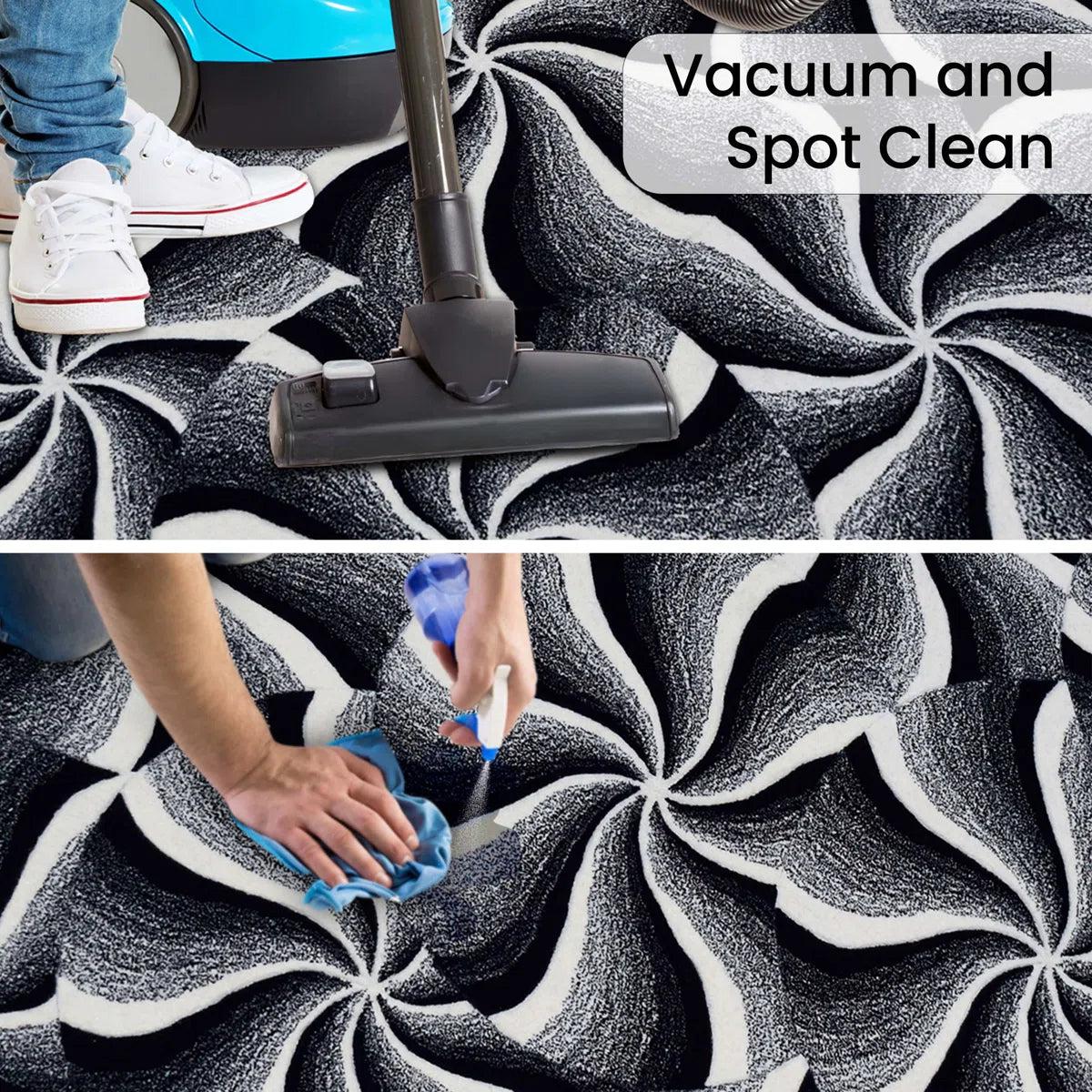 Spiral Form Hand Tufted Wool Bedroom Carpet Soft Durable Stain Resistant for Living Room or Office