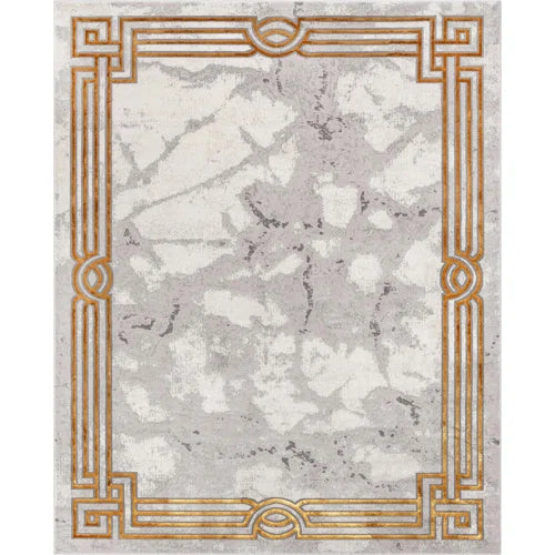Fairmont Ivory Gold Abstract Glam Area Rug